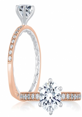 A. jaffe quilted two-tone diamond engagement ring setting